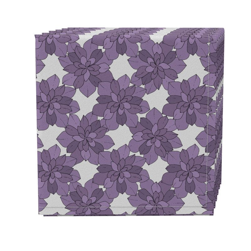 Square Floral Cotton Twill Tablecloth