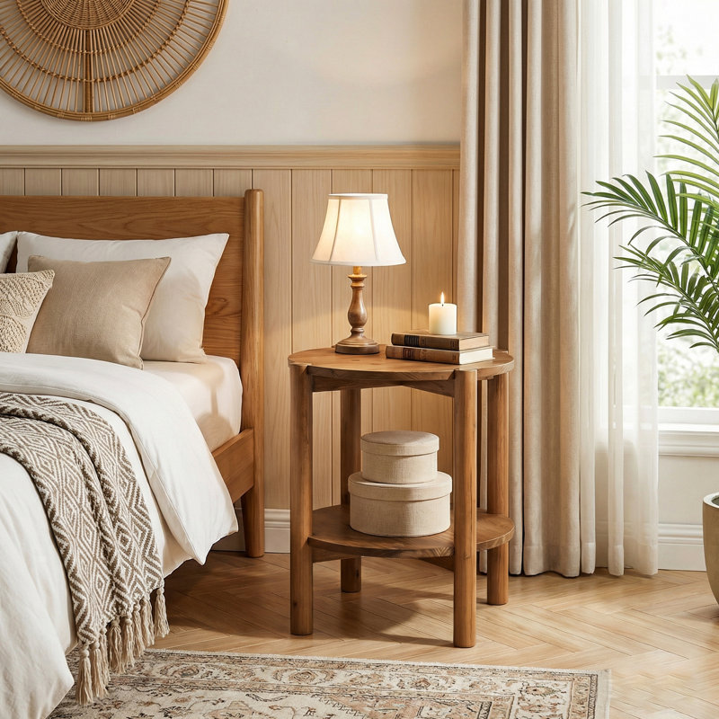 Solid Wood Side Table Set