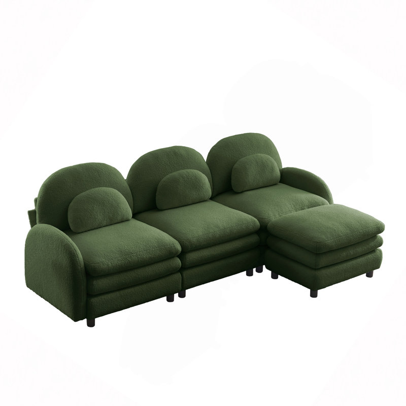 Canapé Teddy, L 98,2 po, Ours en peluche vert