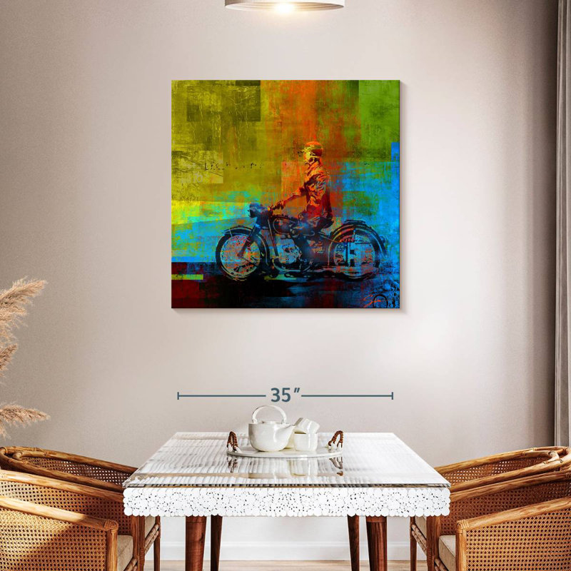 Motorcycle, 36" H x 36" W
