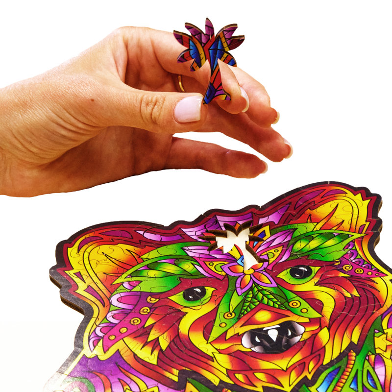 Wood Trick Spirit Bear Unique Shaped Puzzle