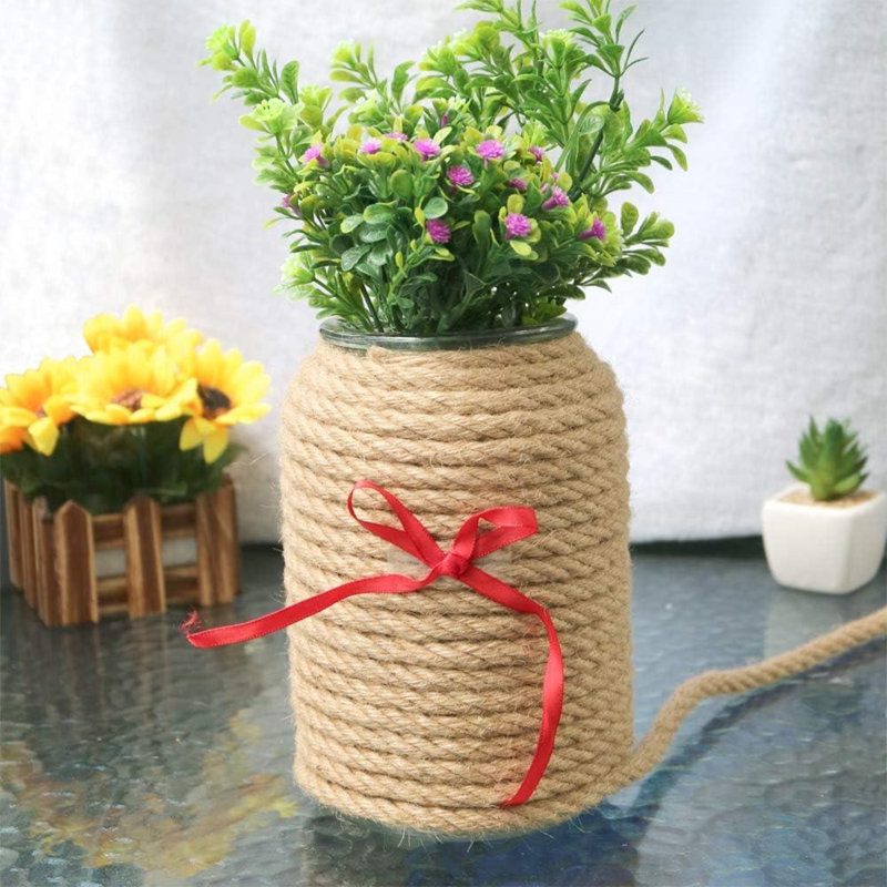Cueto Jute / Sisal Garden Accents Accessories Thick Natural Jute Rope Strong Twisted Hemp Rope