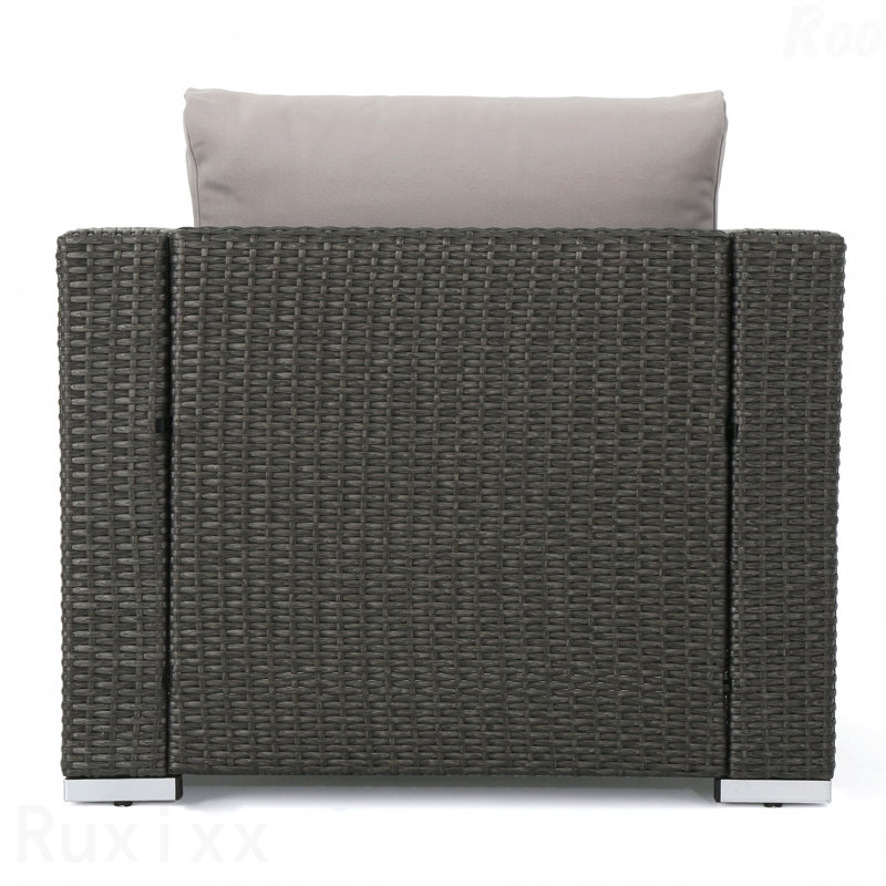 Patio Club Chair Gry + Alu, Gray/Silver
