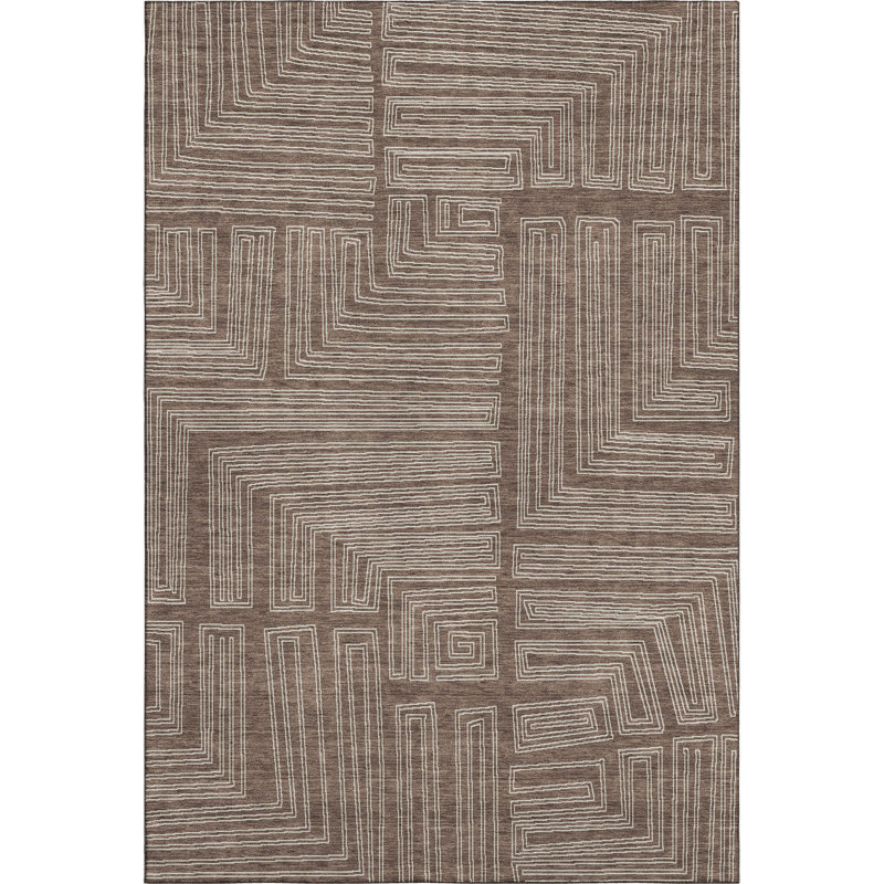 Premium Machine Washable Cortes AMF1045 Geometric Rug, Rectangle 3' x 5'