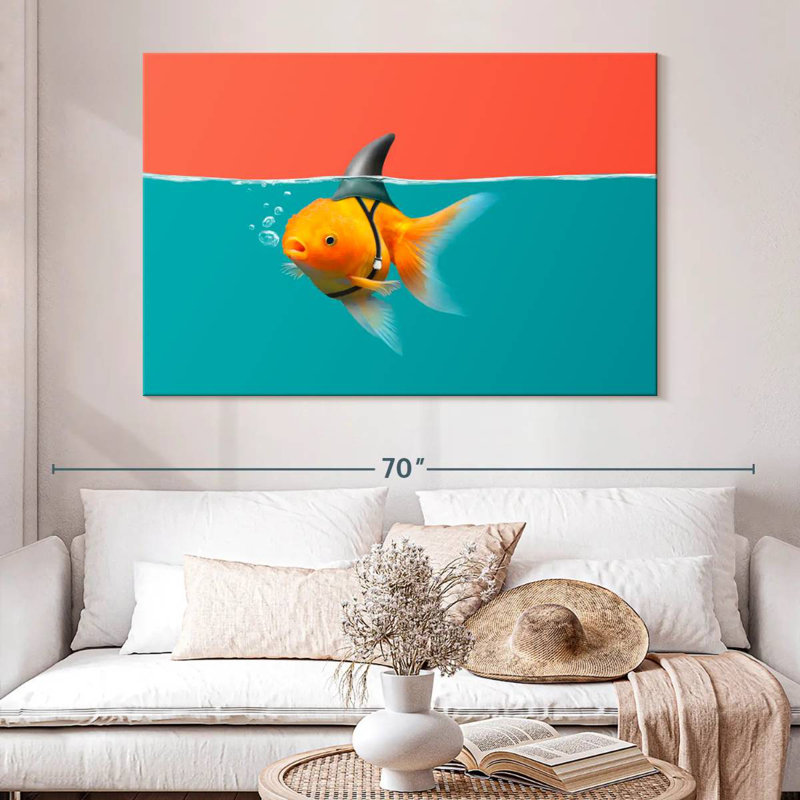 Brampt Goldfish As A Shark, 34" H x 51" W
