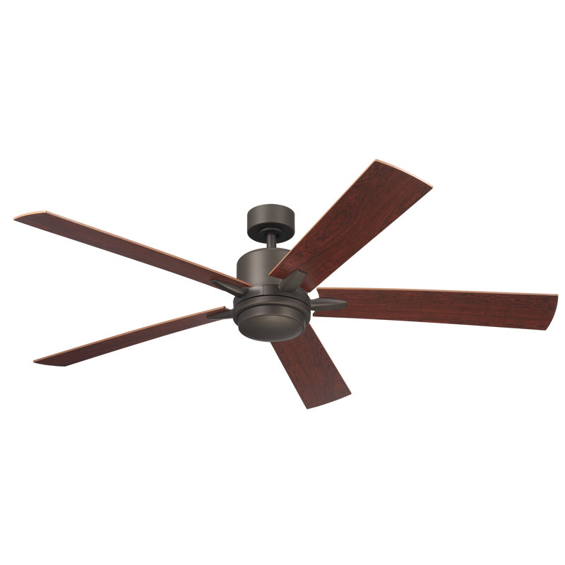 Lucian 60'' Ceiling Fan with LED Lights, Olde Bronze/Walnut/Cherry