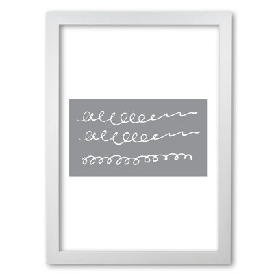 Grey Rectangle Swirls Abstract - Print