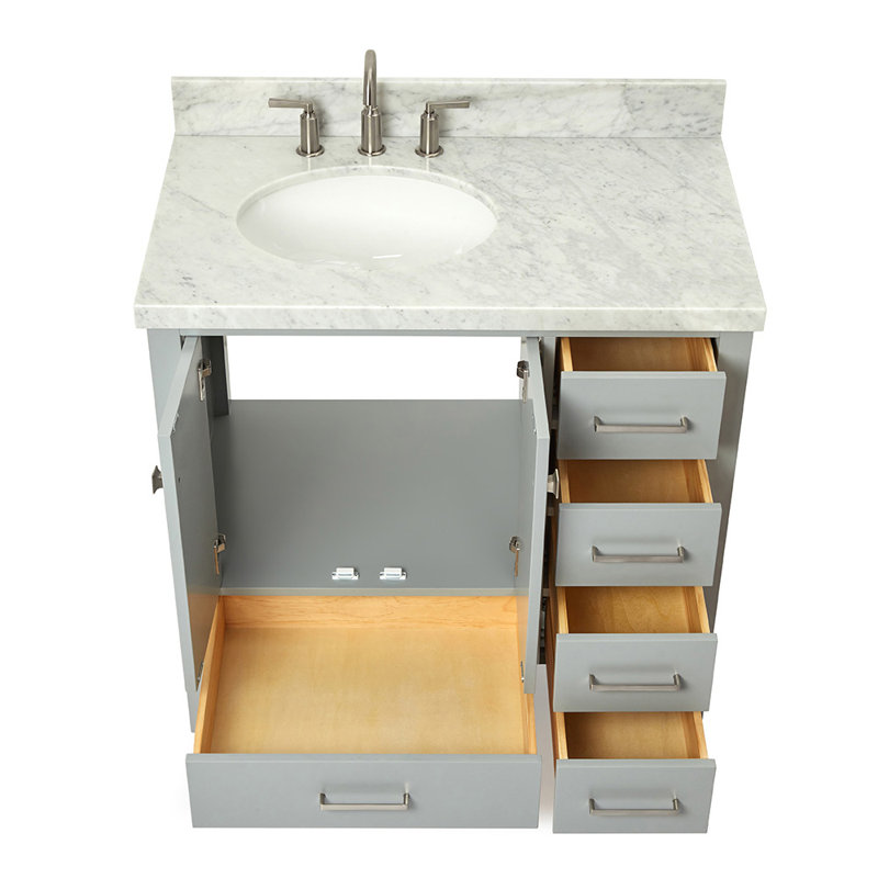 Ensemble de meuble-lavabo simple 37 po Cambridge, Ovale, Gris