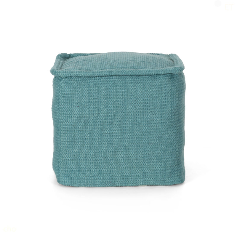 Yarn Square Pouf, Teal