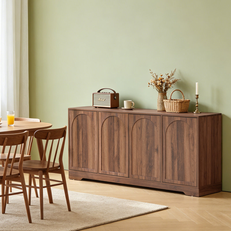 Armoire de rangement à 4 portes (62,2 po L), 4 portes, Brun