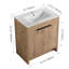 Meuble-lavabo autoportant de 30 po avec lavabo en céramique blanche et 2 portes d'armoire à fermeture en douceur-2025369901