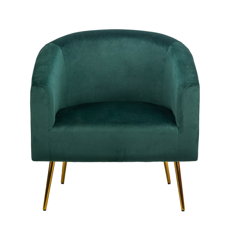 Méridienne Twyla, Velours vert, Doré