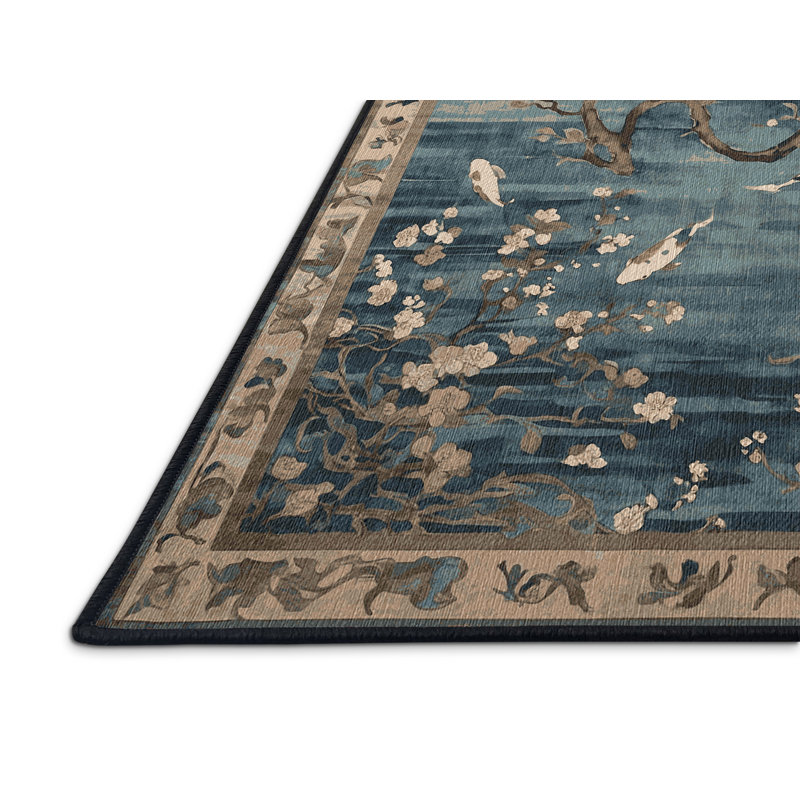 Machine Washable Gray Area Rug, Rectangle 6' x 9'