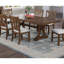 Ensemble de table de salle à manger en chêne 7 pièces avec rallonge et 6 chaises d'appoint de style formel