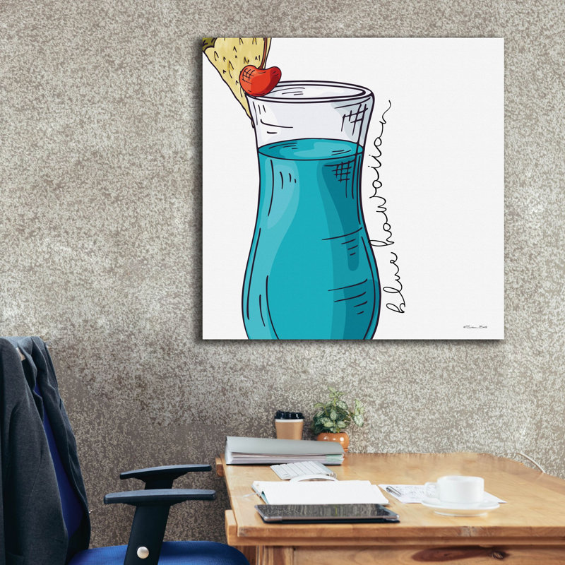  «Blue Hawaiian» par Susan Ball, art mural sur toile, 37 po x 37 po