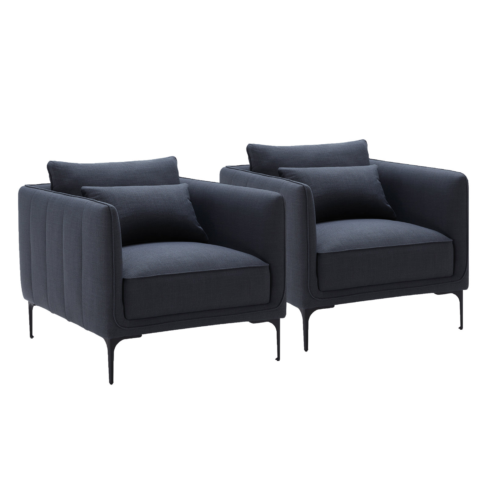 Rae Linen Armchair, Effie Indigo Performance Linen
