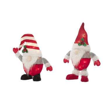 Northlight Set of 2 Plush Red and White Santa Gnome Christmas Picks 27, 2 -  Kroger