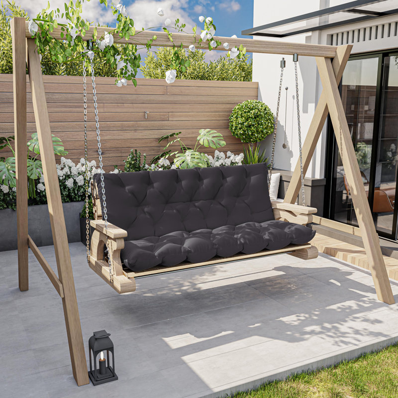 Coussin d'extérieur imperméable pour banc de jardin, Gris, L 60 po x P 40 po