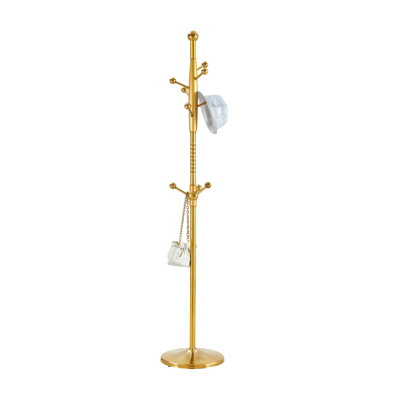 Main Stainless Steel Spray Painted Hanger, Modern Stainless Steel Coat Rack, Wood Reinforcement At The Bracket, 72 Inch Raised Design With Detachable Bracket