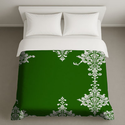 Housses de couette en damas vert