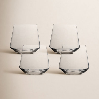 over&back Modern Mouth-Blown Glassware - Set of 4 Contemporary Stemless