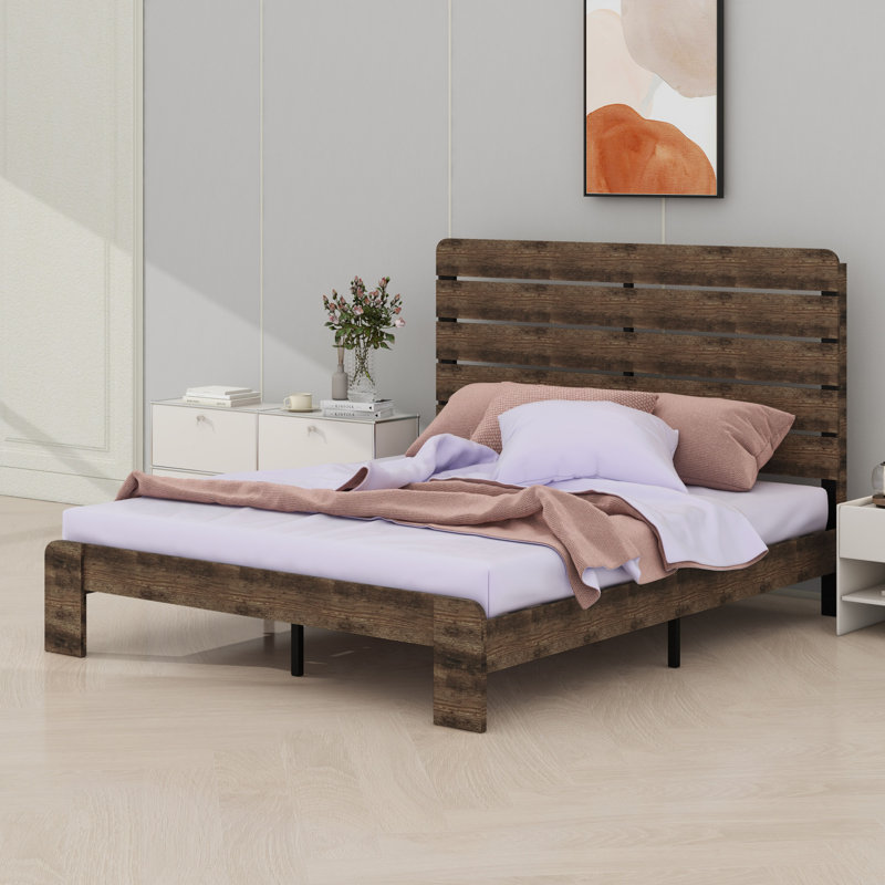 Base de lit plateforme en bois, Grand lit