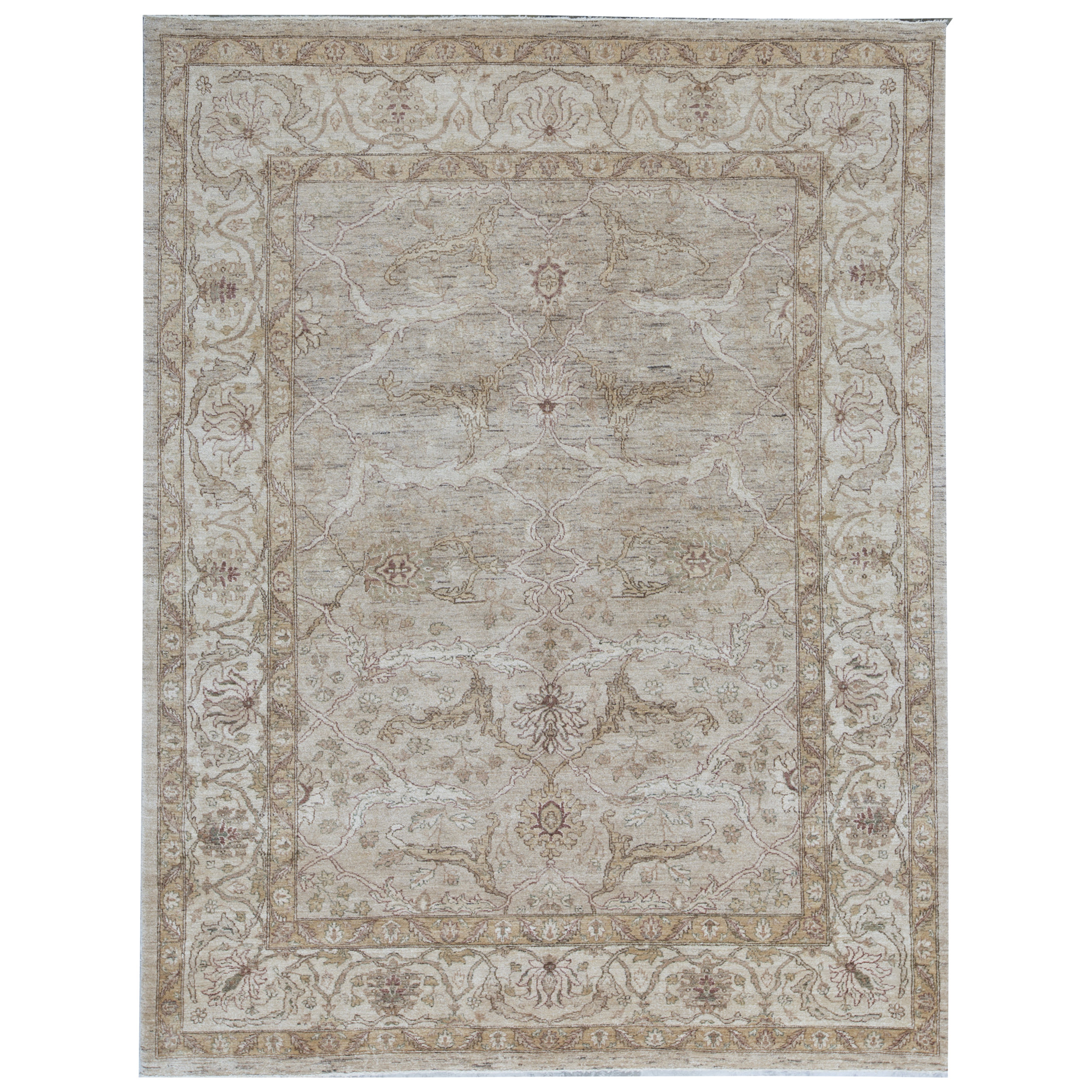 Bokara Rug Co., Inc. Sultanabad HandKnotted HighQuality Gray and Gold