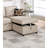 Beige Sectional With Extendable Bed And Convenient Storage Chaise 4 Pullout Bed, Cup Holders Practical Area-1578114767