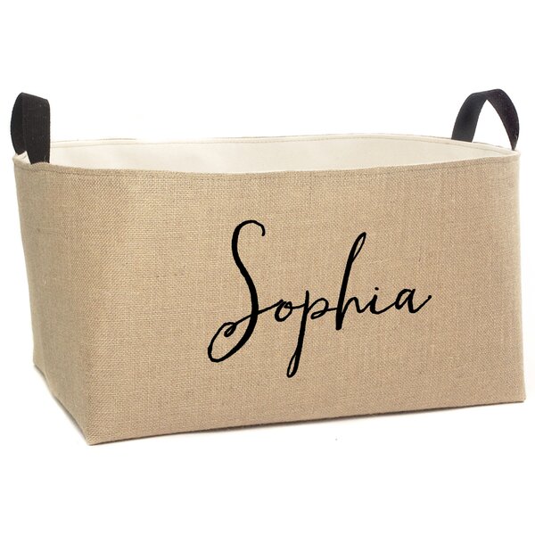 asouthernbucket Sophia Personalized Burlap Storage Bin & Reviews | Wayfair