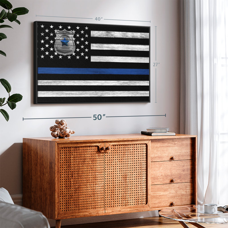 Our America «Police Blue Line USA Flag», H 27 po x l 40 po