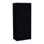 Armoire avec portes doubles, 2 tiroirs et tringle de suspension noire-910529985
