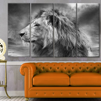 " Gray Wild African Lion " 4 - Pieces