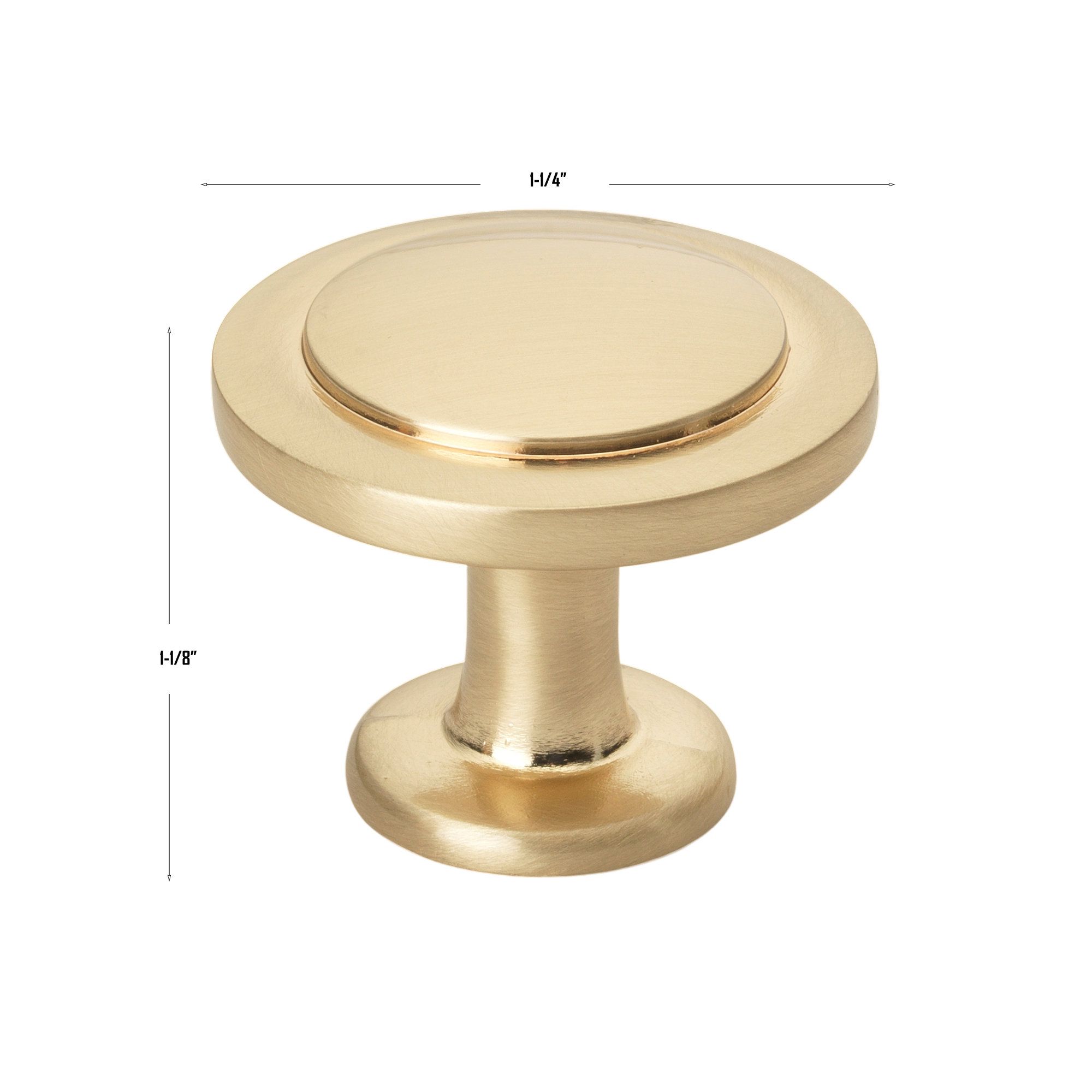 1 1/4" Diameter Mushroom Knob Multipack, Champagne Gold