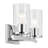 2-Light Chrome Bath Vanity Light with Clear Glass Shades-1439022366