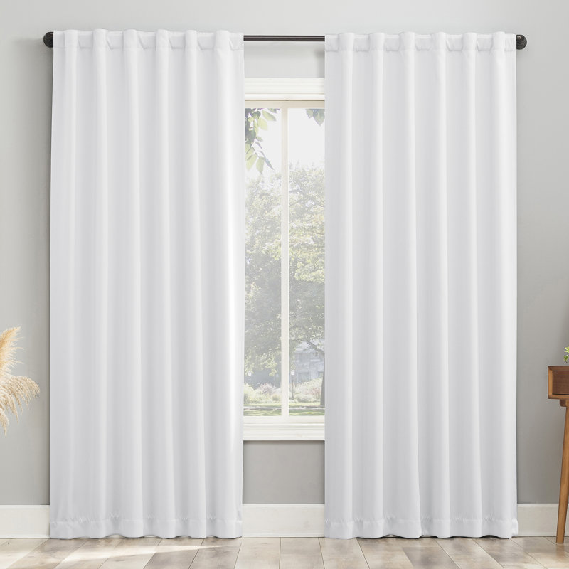 Paire de rideaux 100% occultant Aria, L 52 po x L 96 po, Blanc