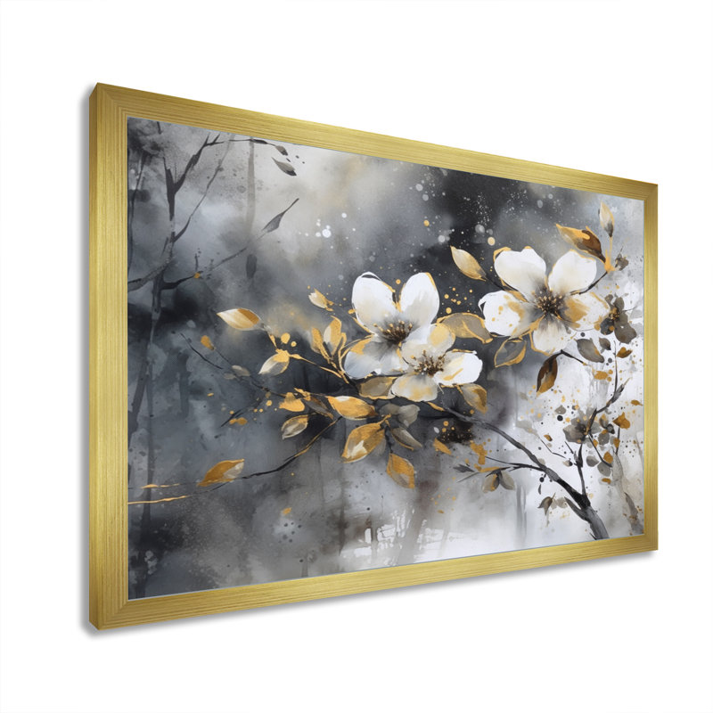 Ruckmani Daisy Tranquility sur impression sur toile, H 12 po x l 20 po x P 1 po, Cadre doré simple