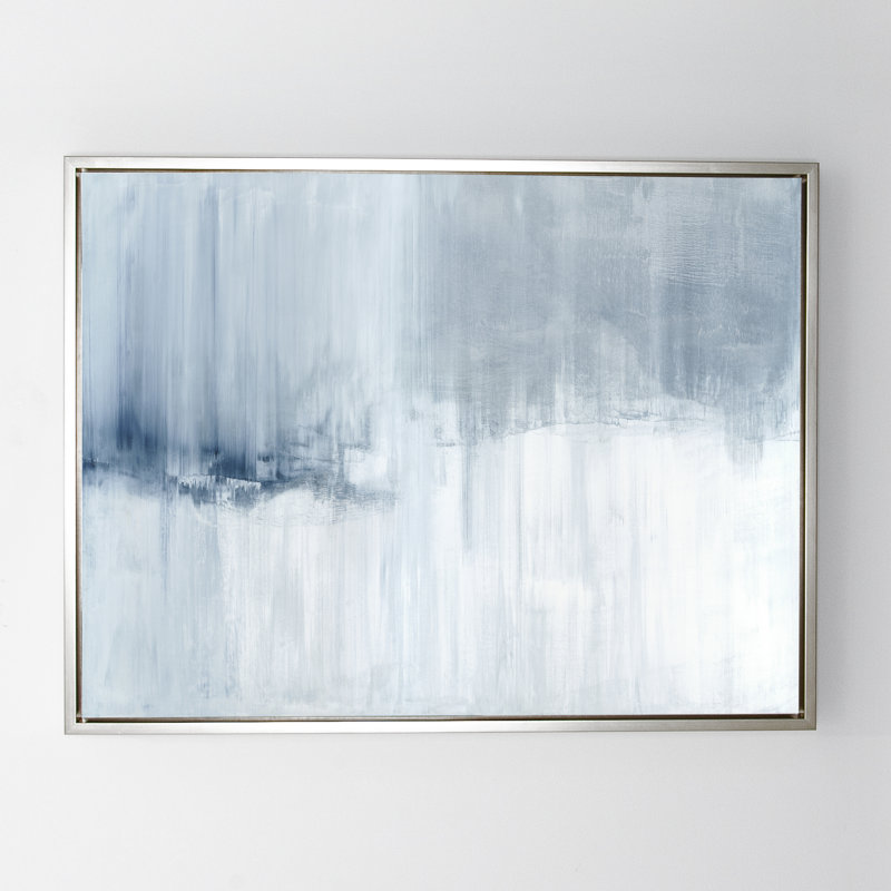 «Reverence» par Carol Benson-Cobb - peinture sur toile à cadre flottant, H 46 po x l 61 po, Argenté