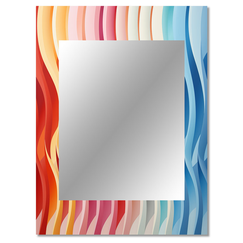 Opt Opt Line Delirum III - Op Art, miroir mural décoratif moderne, impression sur métal, 40 po x 30 po