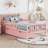 Twin Wood Platform Bed with Guardrails on Both Sides and Two Storage Drawers-59393765