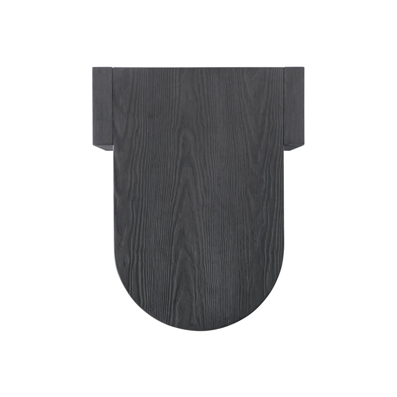 Black Contemporary Free Form Wood End Table