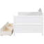 Lit de jour simple en bois avec 2 tiroirs et canapé, aucun sommier nécessaire, lit multifonctionnel peu encombrant pour la chambre ou le salon, blanc