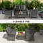 Wicker 4 - Person Garden Lounge Set-928387612-928387613