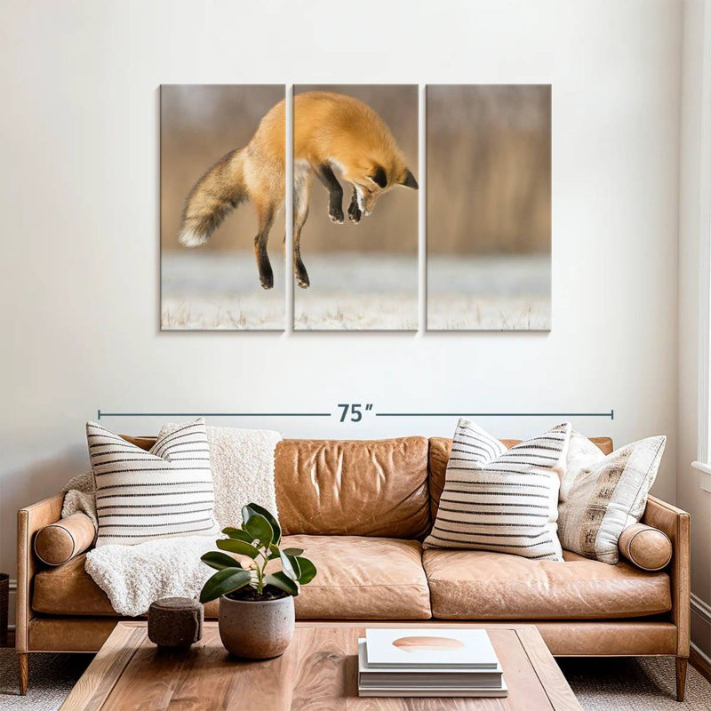 Brampt Jumping Red Fox, 36" H x 57" W