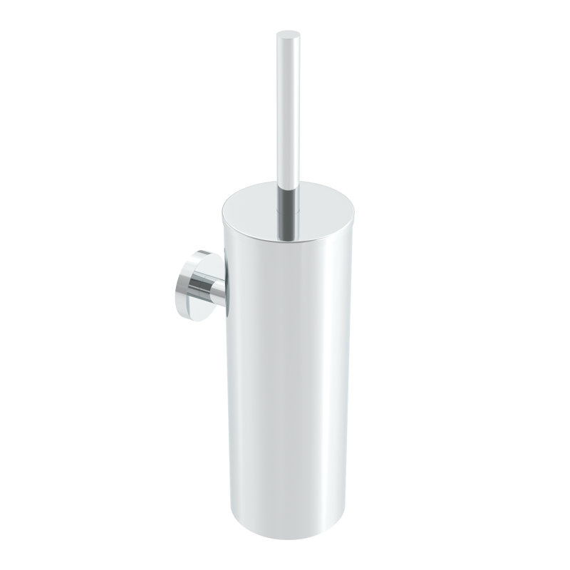 Volkano Wall-Mounted Toilet Brush - Chrome, Premium Brass Construction, Installation Hardware Included, Chrome
