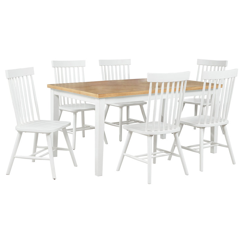Ensemble de table de salle à manger 7 pièces Palladino, Blanc