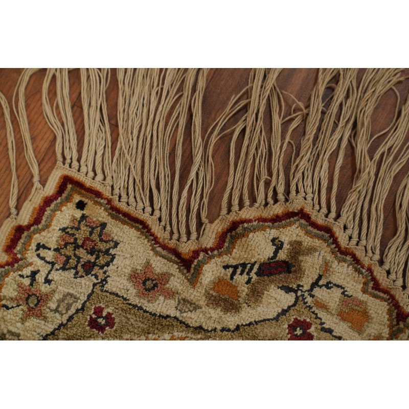 Tapis rond teint en soie antique