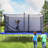 Teamson By Crowntec 15X9ft Black Rectangular Trampoline With Ladder & Enclosure