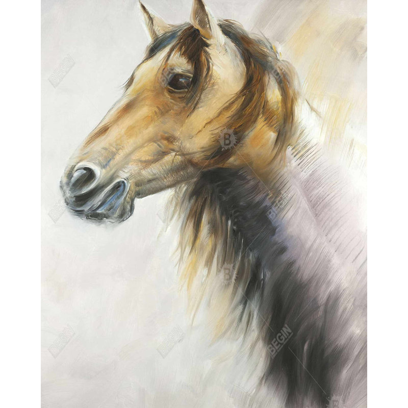 Wild Horse - Western Horse, reproduction encadrée avec passe-partout | Décoration intérieure