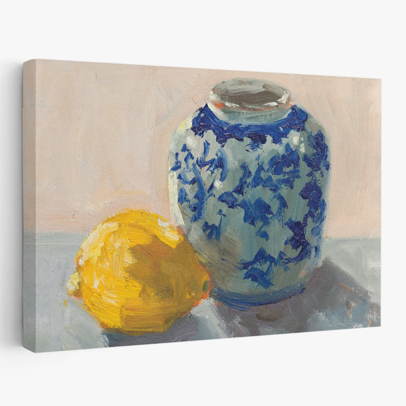 Citron contemporain avec pot chinoiserie, H 24 po x l 16 po