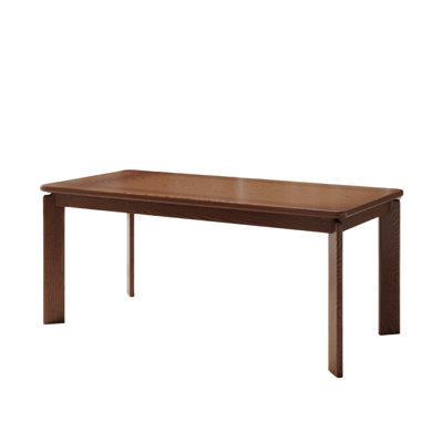 Table de salle à manger rectangulaire en chêne massif - Table de cuisine moderne en bois massif minimaliste avec pieds robustes et grain naturel, noyer, 70,87 pouces